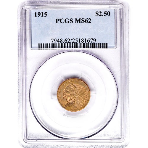 Pre-33 $2.50 Indian Gold Quarter Eagle Coin (MS62, PCGS or NGC) - Image 3