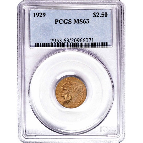 Pre-33 $2.50 Indian Gold Quarter Eagle Coin (MS63, PCGS or NGC) - Image 3