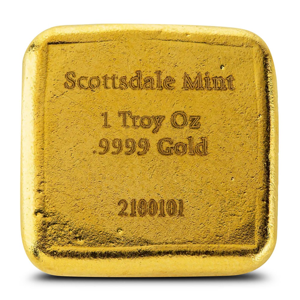 1 oz Scottsdale Mint Cast Gold Bar (New) - Image 2