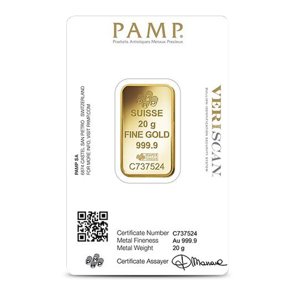 20 Gram PAMP Suisse Fortuna Veriscan Gold Bar (New w/ Assay) - Image 2