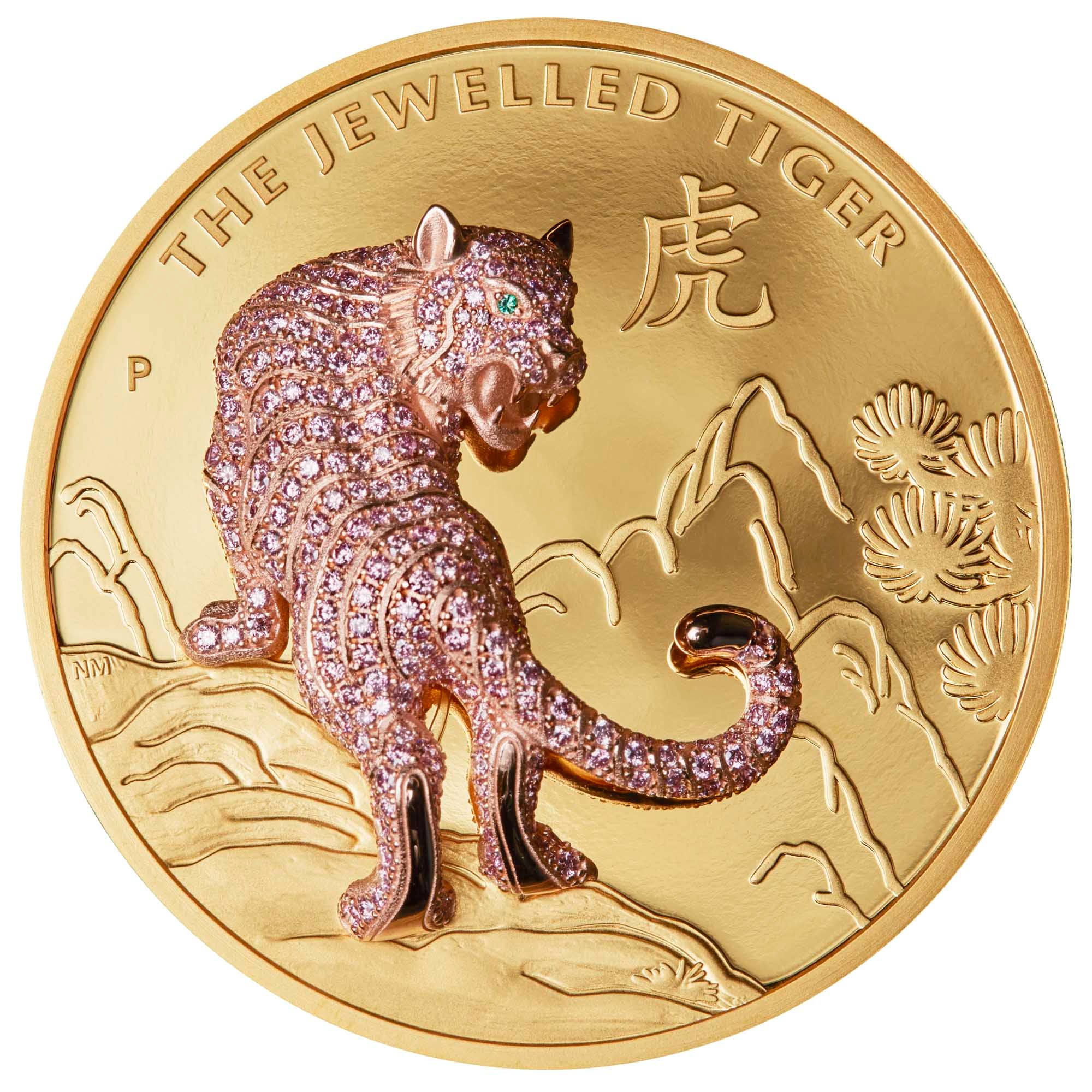 2020 10 oz Proof Jewelled Tiger Gold Coin - Image 4
