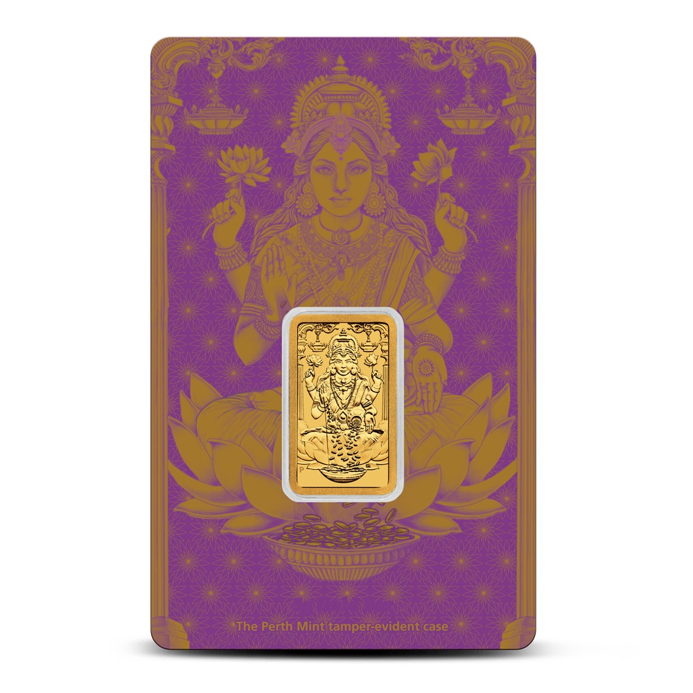 5 Gram Perth Mint Lakshmi Gold Bar (New w/Assay)