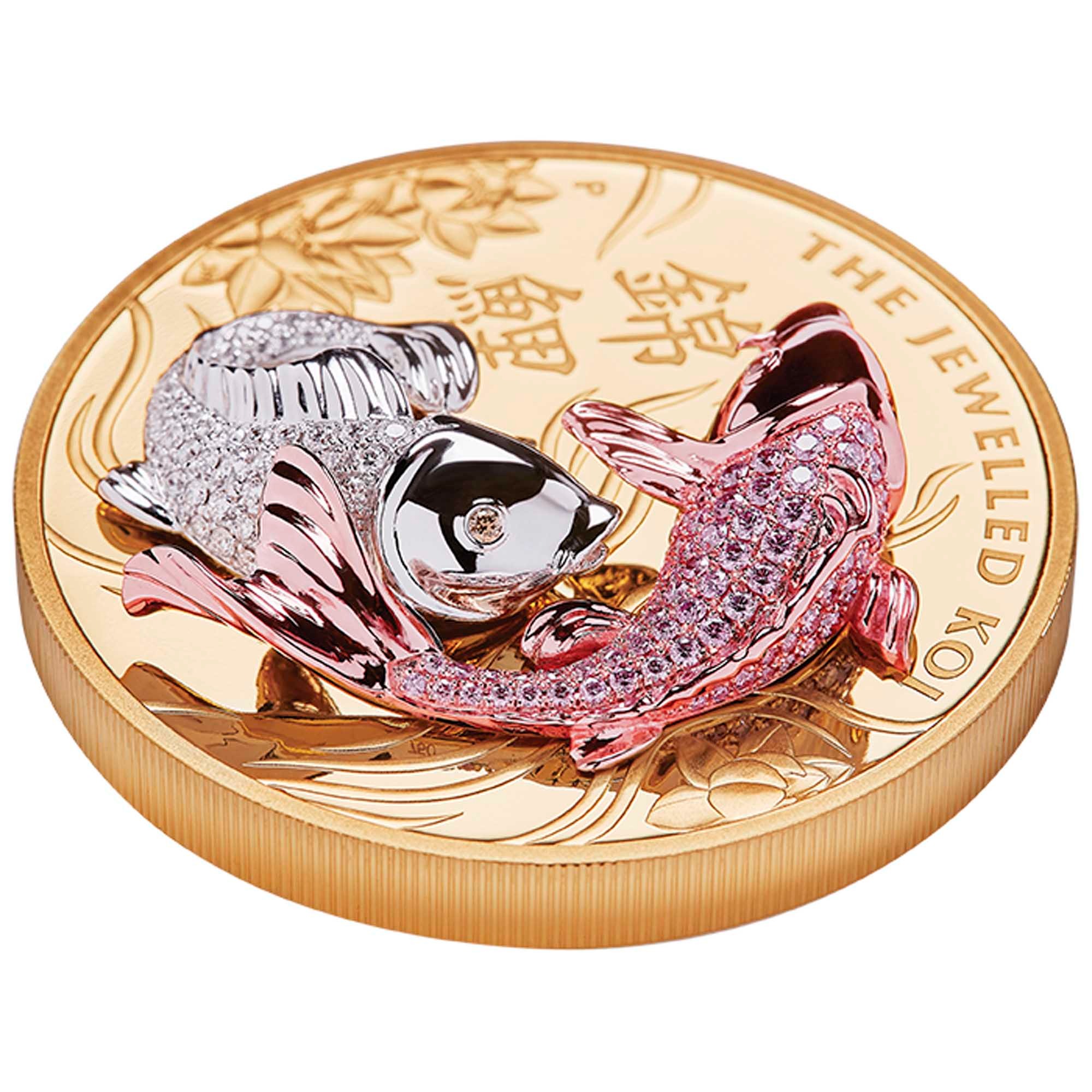 2022 10 oz Proof Jewelled Koi Gold Coin - Image 4