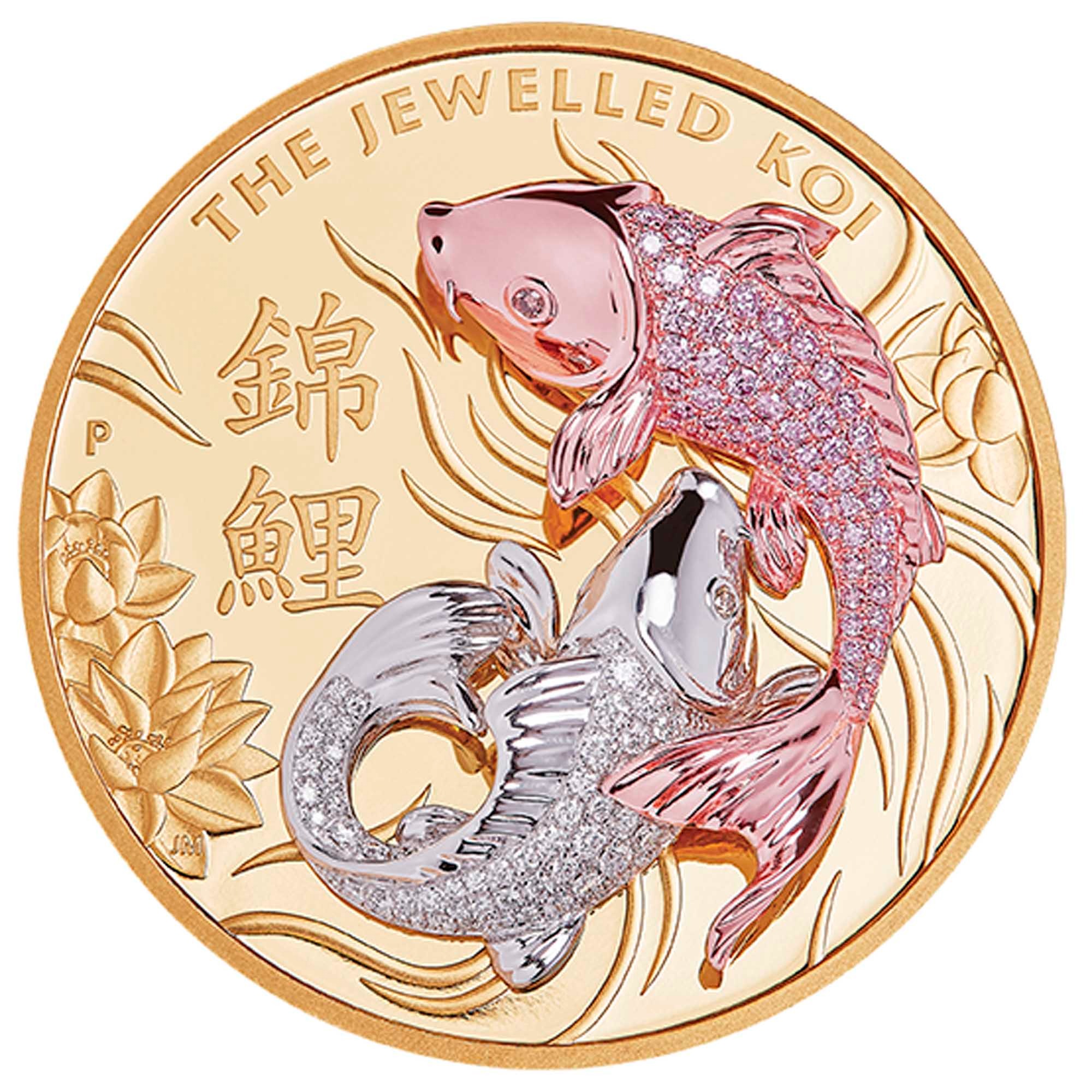 2022 10 oz Proof Jewelled Koi Gold Coin - Image 3